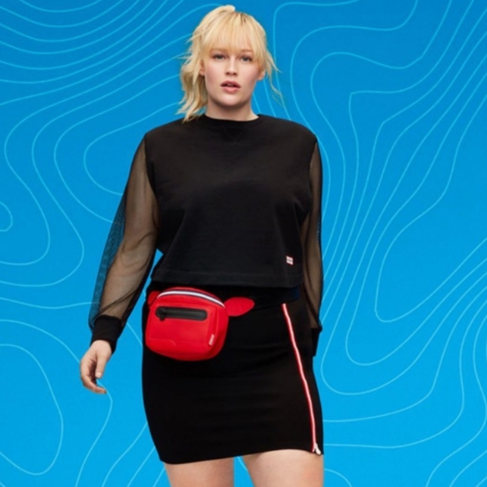 Hunter for Target Black Mesh Sleeve Sweatshirt